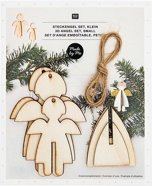 Rico Design Steckengel klein aus Holz, 3 Stück für Weihnachten - Bild 1