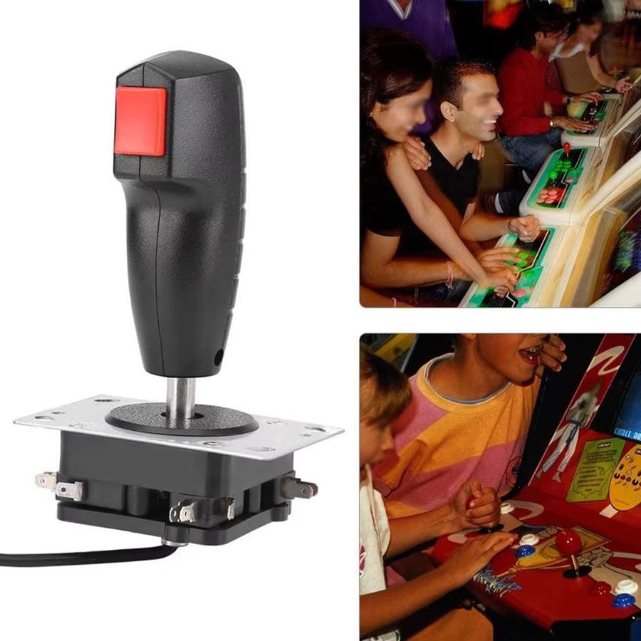elenxs Arcade Joystick Flight Stick mit Vibrationstrigger, roter Fire Button und 8-Wege-Richtungssteuerung für DIY-Projekte - Bild 3