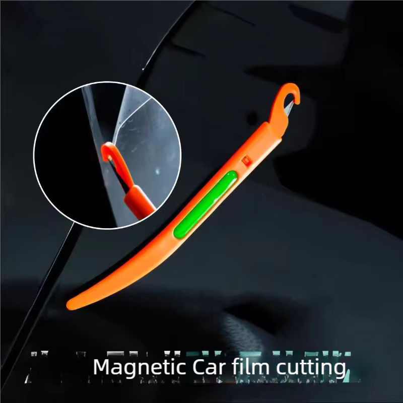 Magnetischer Vinyl Cutter Schutzgriff mit Utility-Messer für Carbonfaser-Folie und Auto-Wrap in Schwarz-Orange - Bild 5