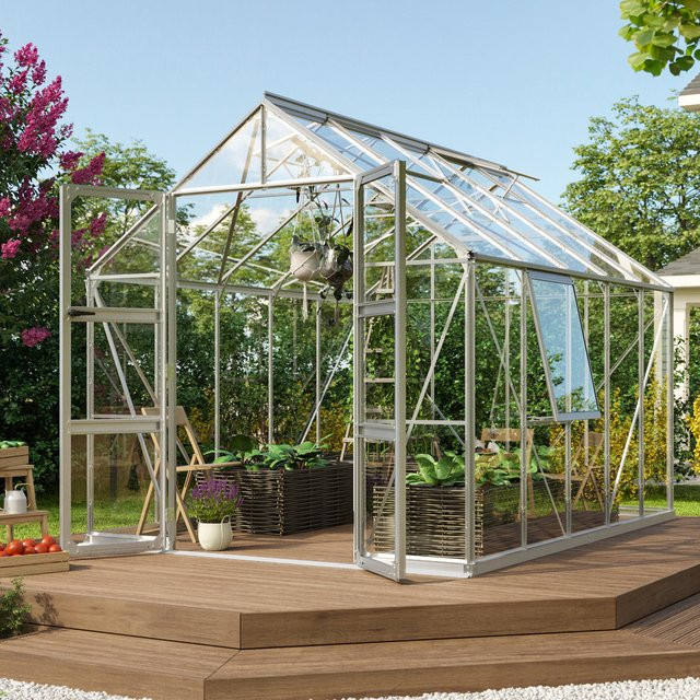 Vitavia Gewächshaus Olymp 8300 aus Aluminium mit ESG-Glas in Silber, 8,3 m² - Bild 1