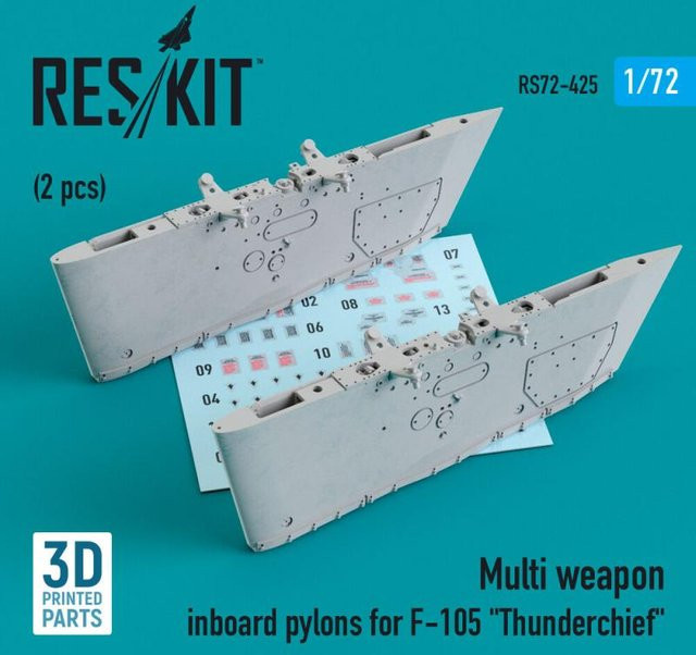 ResKit Models Multi weapon inboard pylons for F-105 Thunderchief, 2-teiliges Set - Bild 1