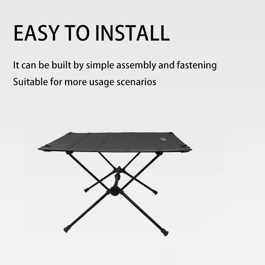 TARKA Tragbarer Outdoor-Tisch mit aufrollbarer Oxford-Oberfläche und Aluminiumbeinen in Schwarz - Bild 3