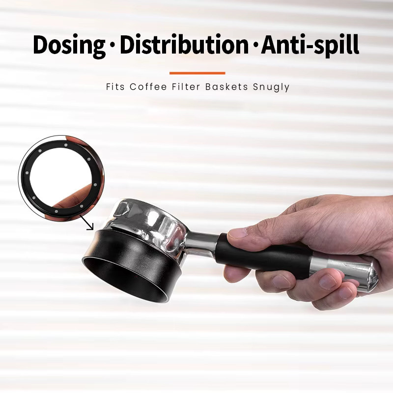 OANKR Magnetischer Espresso-Dosiertrichter aus Edelstahl in Schwarz für Siebträger, erhältlich in 51 mm, 53 mm und 58 mm - Bild 3