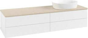 V&B Waschtischunterschrank Antao mit Frontstruktur und Beleuchtung in Weiß, B/T: 160 x 50 cm - Bild 1
