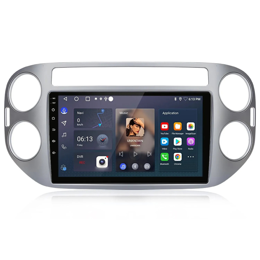Junsun Autoradio für VW Tiguan 2006-2016 mit 64GB, 9.0 Zoll Display, WiFi, GPS und USB-C in Silber - Bild 2