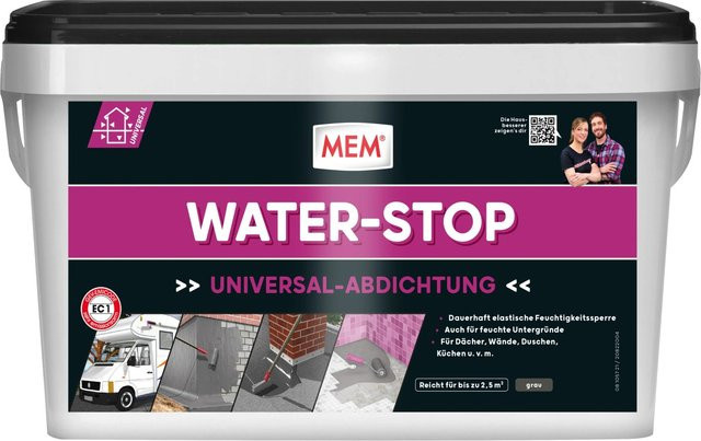 MEM Water Stop MS-Polymer Dichtmittel in Grau oder Weiß, 6 kg - Bild 1