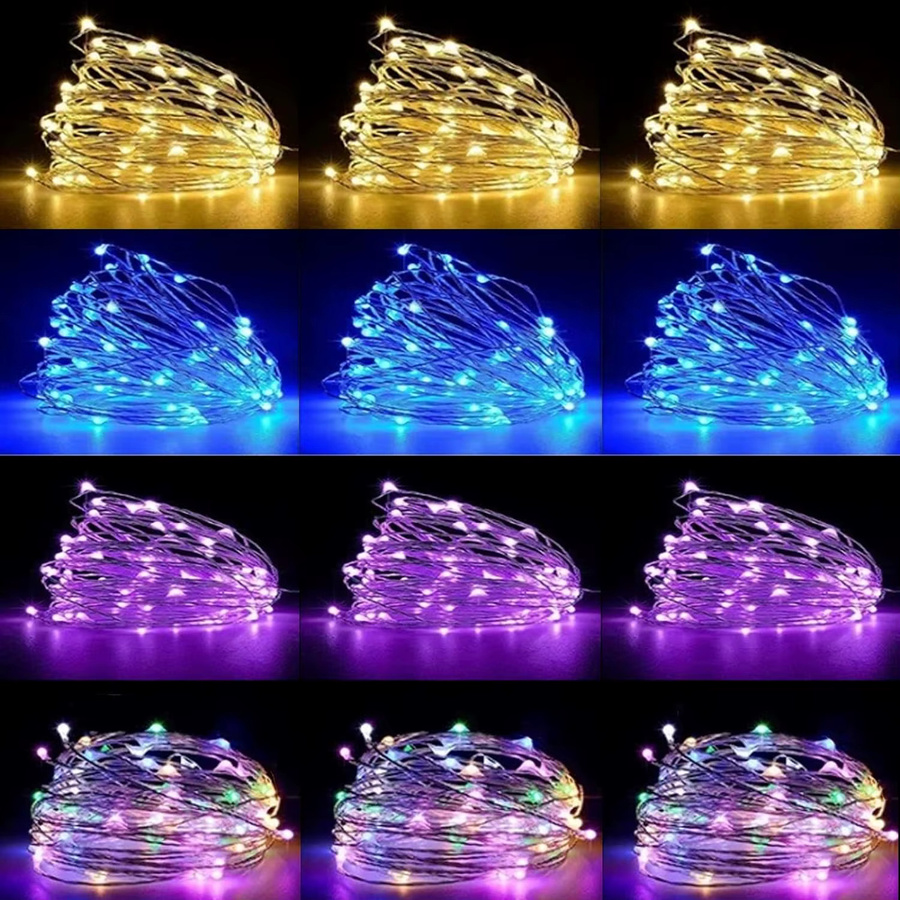 OKAL RED EAST LED-Lichterkette aus Kupferdraht mit Batteriebetrieb für Weihnachts-, Hochzeits- und Partydekoration - Bild 3
