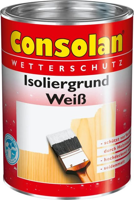 Consolan Isoliergrund für Holz in Weiß, seidenmatt, 2,5 l - Bild 1