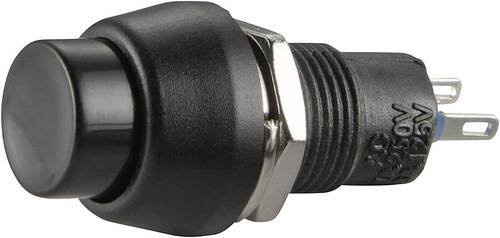 TRU Components Drucktaster TC-R13-84A-05BK Schwarz 250 V/AC 1A 1 x Aus/(Ein) tastend bündig montiert - Bild 1