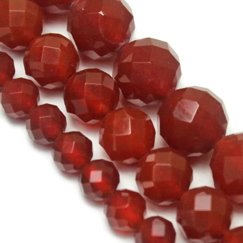 Edelstein Perlen rote Karneol Achate, rund, 6-10 mm, 15 Zoll Strang - Bild 4