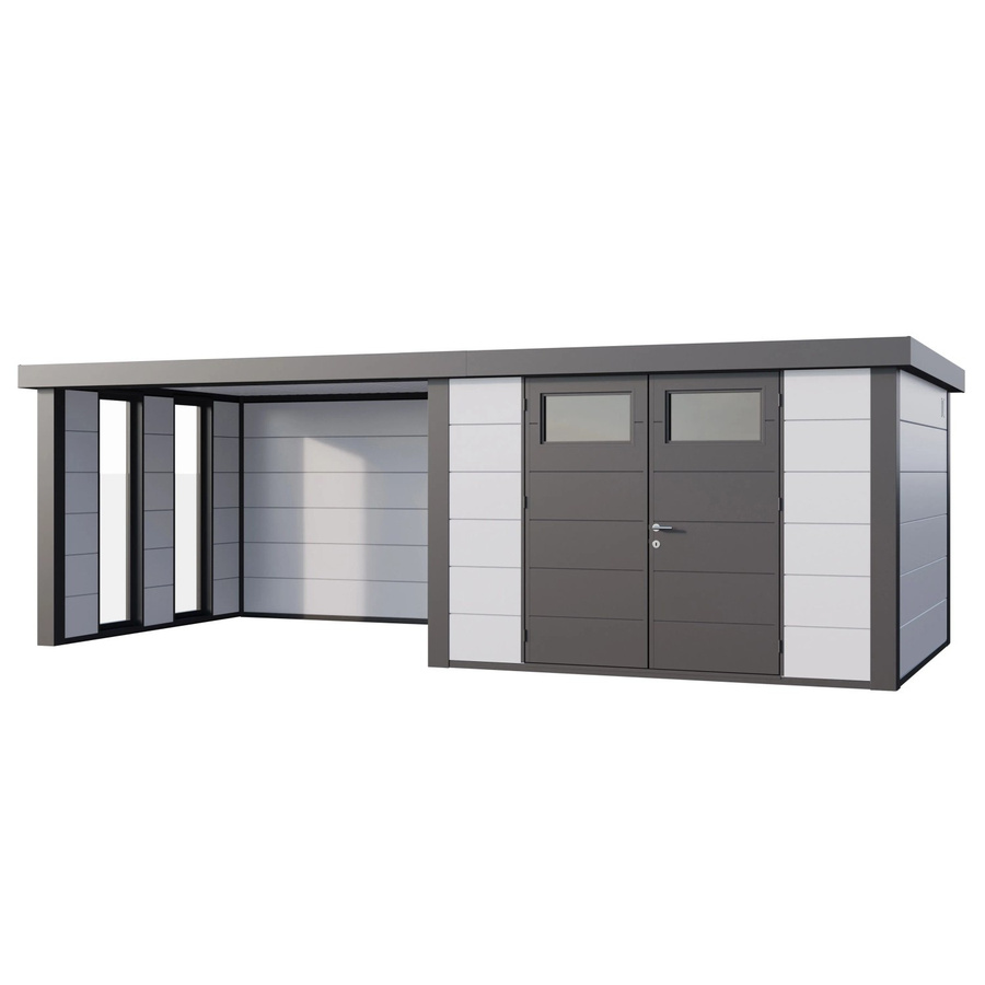 Telluria Gerätehaus Classico in Weiß mit Lounge L Links und Fenster, B/H/T: 662 x 219 x 318 cm - Bild 2