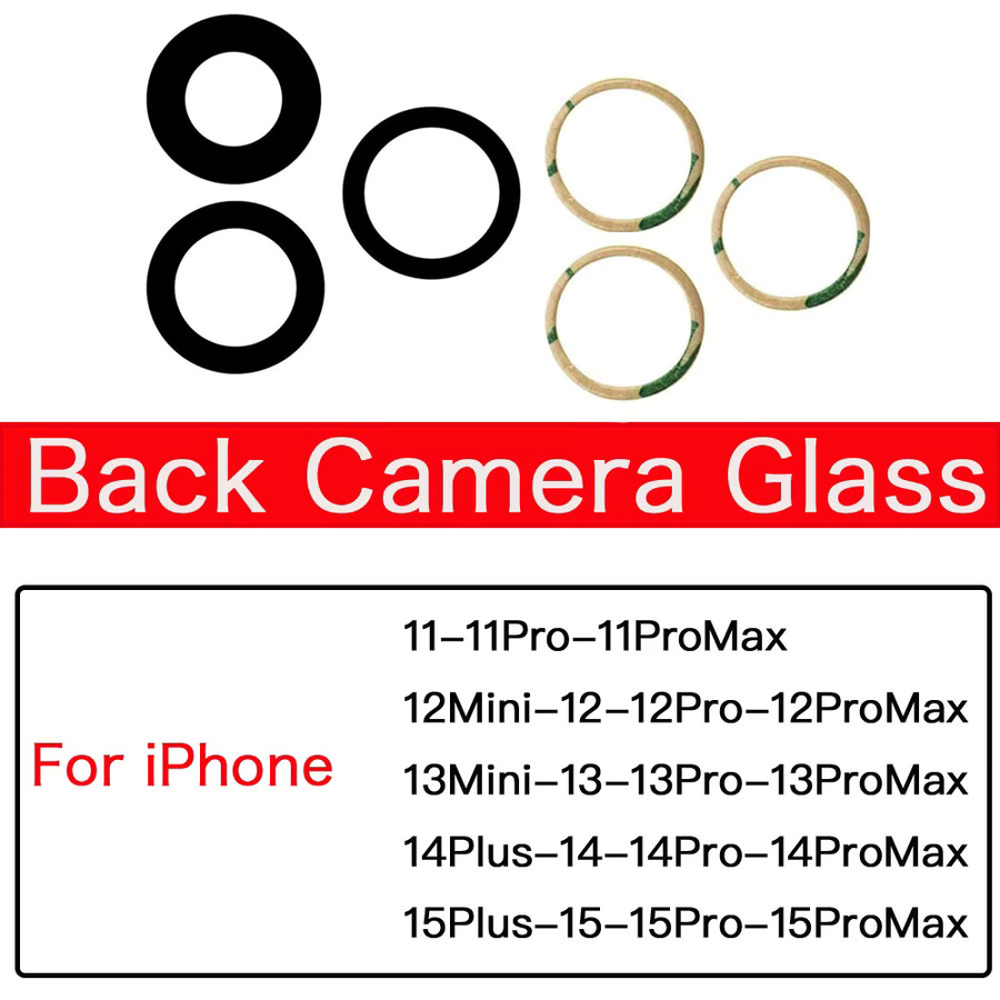 Apple Rückkameraglas für iPhone 11, 12, 13, 14, 15 Pro Max und Mini in Transparent mit Klebstoff und Werkzeug-Set - Bild 2