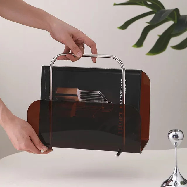 Oeny Acryl Zeitungsständer für das Wohnzimmer, transparenter minimalistischer Zeitschriftenhalter für den Schreibtisch - Bild 1