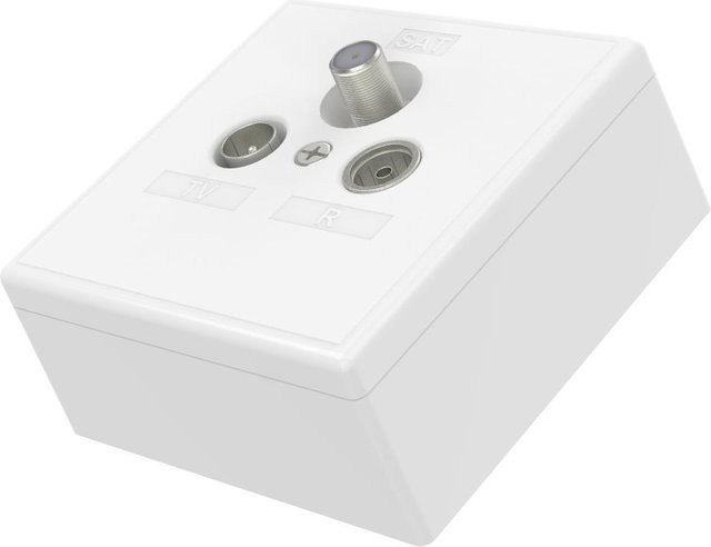 Hama Classic Line Universelle Antennendose SKITU Enddose 0 dB in Weiß - Bild 1