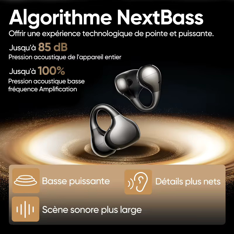 realme Buds Clip OWS In-Ear Kopfhörer in Schwarz mit 36h Akkulaufzeit und IP55 Schutz - Bild 3