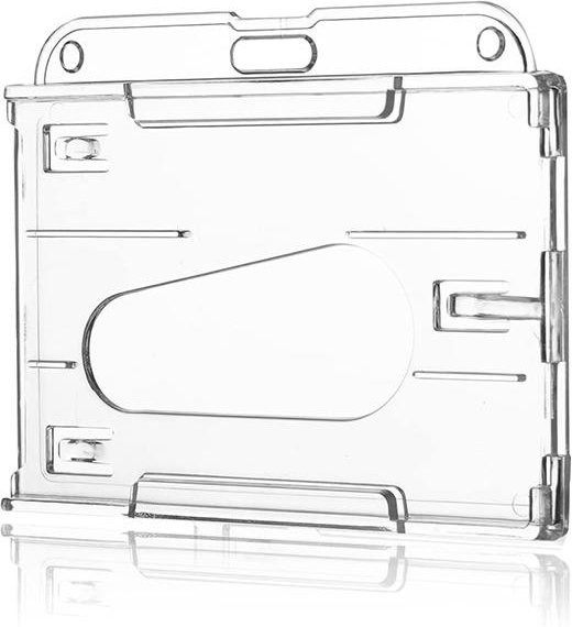 Transparenter Ausweishalter aus Kunststoff mit zwei Kartenfächern in Weiß - Bild 1