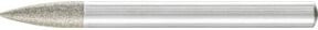 PFERD Diamant-Schleifstein Spitzbogen silber, Durchmesser 6 x 18 mm, Schaftdurchmesser 6 mm, D126, ideal zum Gravieren und Schleifen kleiner Öffnungen - Bild 1