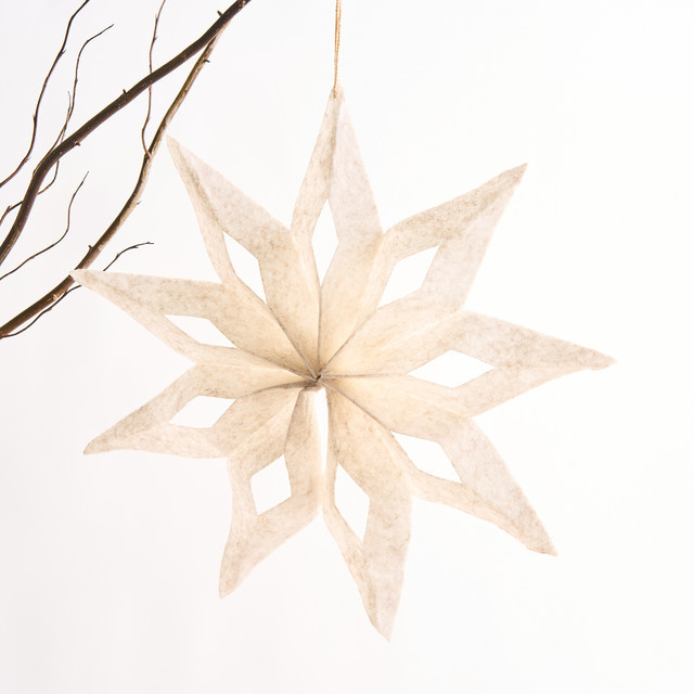 Papier Dekohänger Stern von BLUME2000 in Cremeweiß für Weihnachten und Winter - Bild 1