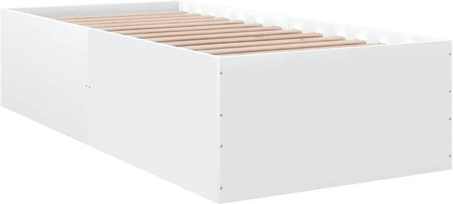vidaXL Bettgestell in Weiß aus Holzwerkstoff im modernen Design B/T/H: 100 x 200 cm - Bild 1