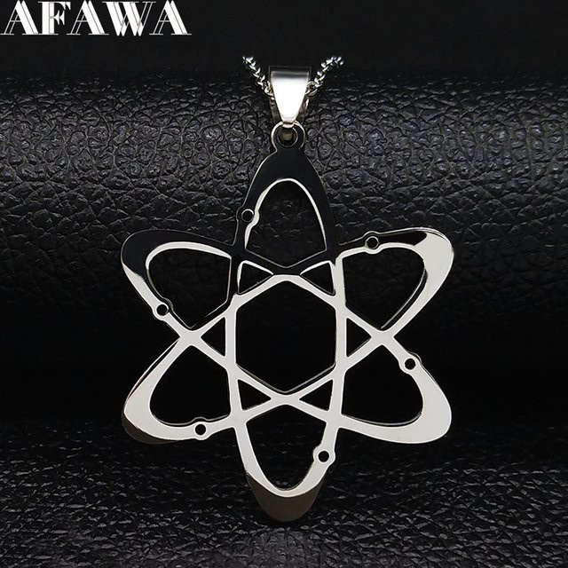 AFAWA Halskette Kohlenstoff-Atom-Physik-Chemie, Edelstahl, Silber, Unisex - Bild 1