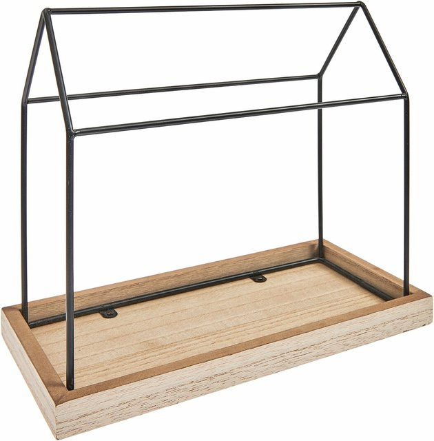 Rico Design Deko-Haus aus Metall mit Holzboden in Hausform, B/T/H: 22 x 26 x 13,5 cm - Bild 1