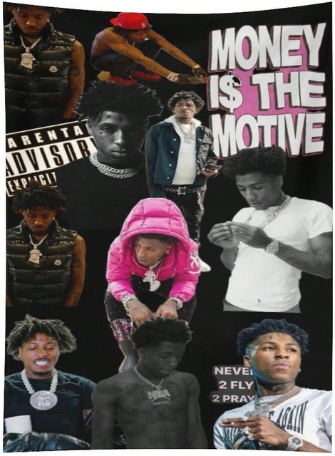 Y-Youngboy Never Broke Again Collage Wandteppich von JMG Household Supplies, Mehrfarbig, B: 40 cm, H: 60 cm - Bild 1