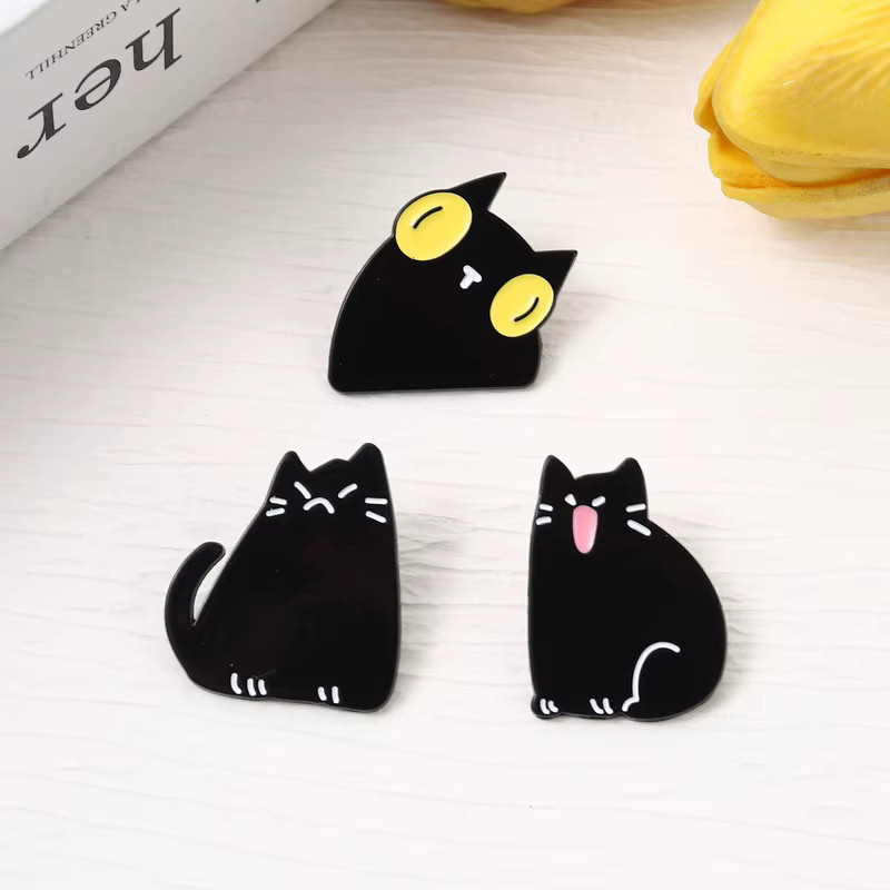 Miss Zoe Anstecknadel Schwarze Katzen Emaille, Unisex - Bild 4
