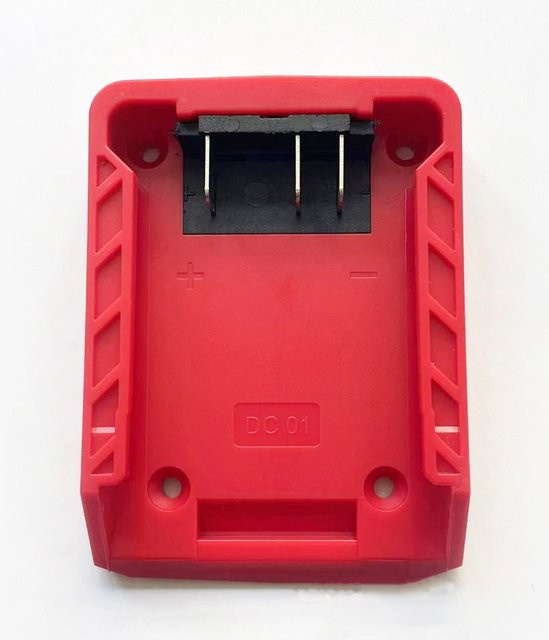 Dong Cheng DIY-Adapter als tragbarer Haltersockel für 18-V-Lithiumbatterien von Makita, DeWalt, WORX und Milwaukee, Farbe: Rot - Bild 1