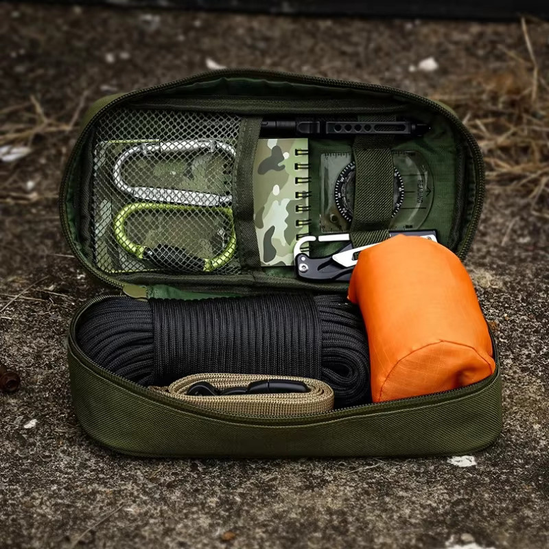 Taktische EDC Organizer Tasche für Werkzeug und Kabel in Beige, B/H/T: 24,0 x 11,0 x 7,0 cm - Bild 2