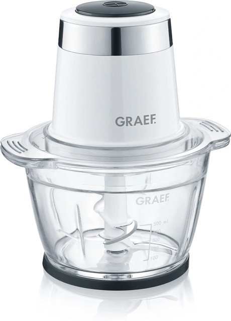Graef CH501EU Zerkleinerer mit 500W Leistung, Glas-Schüssel 1 l, Weiß, B/T/H: 19,0 x 14,7 x 22,0 cm - Bild 1