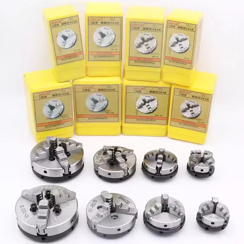 Sanou K01-50 Drehfutter mit drei Backen M14 x 1 für Mini DIY Metall und Holz Drehmaschinen in Silber - Bild 3