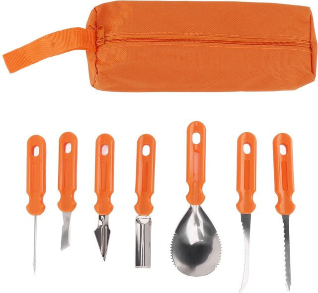 TOMTOP JMS Halloween Kürbis Schnitzwerkzeug Set in Orange für Kinder und Erwachsene - Bild 1