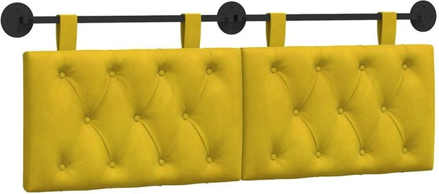 vidaXL Wandpaneel gepolstert aus Samt in Gelb, B/H/T: 150 x 55 x 7 cm - Bild 1