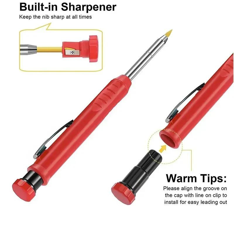 Yiran toy Zimmermann-Druckbleistift mit 2,8 mm Mine, 2B Graphit, ideal für Holzbearbeitung und Bauwesen - Bild 3