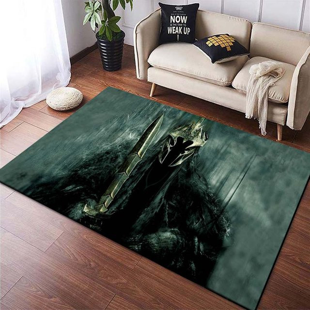 UQIDEHOME Bereichsteppich Mittelerde Karten Ring Muster, rutschfester Teppich für Wohnzimmer und Schlafzimmer, B/H: 60 x 40 cm - Bild 1