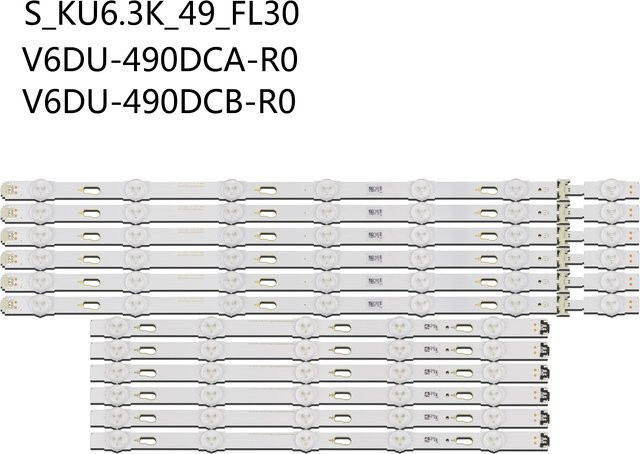 PMALLJF LED-Hintergrundbeleuchtungsstreifen in Weiß für Samsung TV-Modelle UN49MU6300 UE49MU6100 UA49KU6300 UE49MU6220K UE49MU6205K - Bild 1