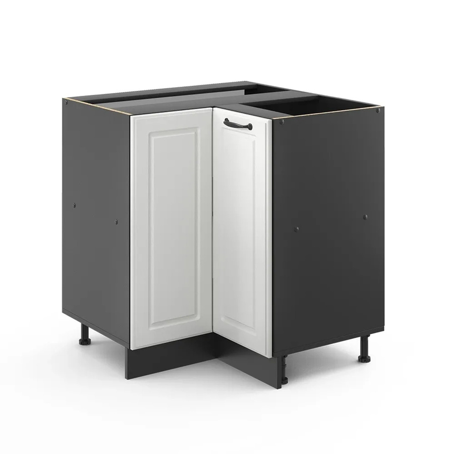 Vicco Eckunterschrank R-Line Küche Landhaus Weiß Anthrazit ohne Arbeitsplatte - Bild 2