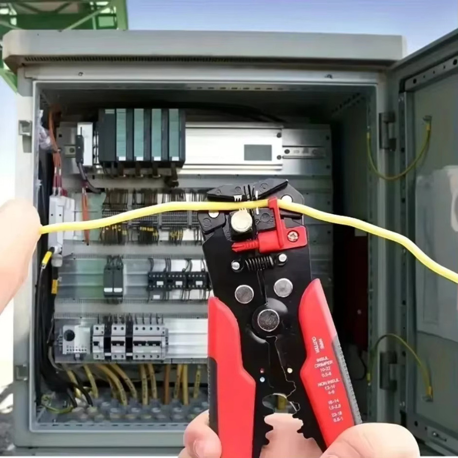 VIKEFON Multifunktionale Abisolierzange in Rot für Netzwerkkabel und Crimpterminals - Bild 4
