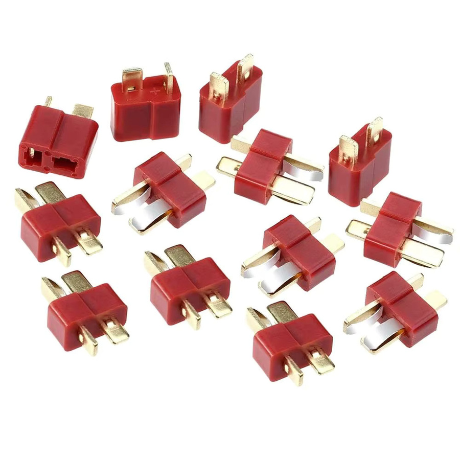 ZHOUCHEN Vergoldeter T-Stecker aus Messing in Rot mit männlicher und weiblicher Docking-Verbindung als Batterieschnellstecker - Bild 3
