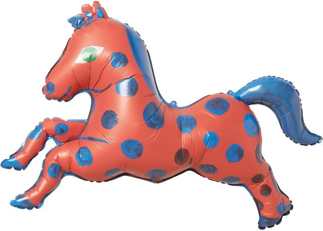 Rico Design Folienballon Pferd in Rot/Blau für festliche Anlässe und Geburtstage - Bild 1