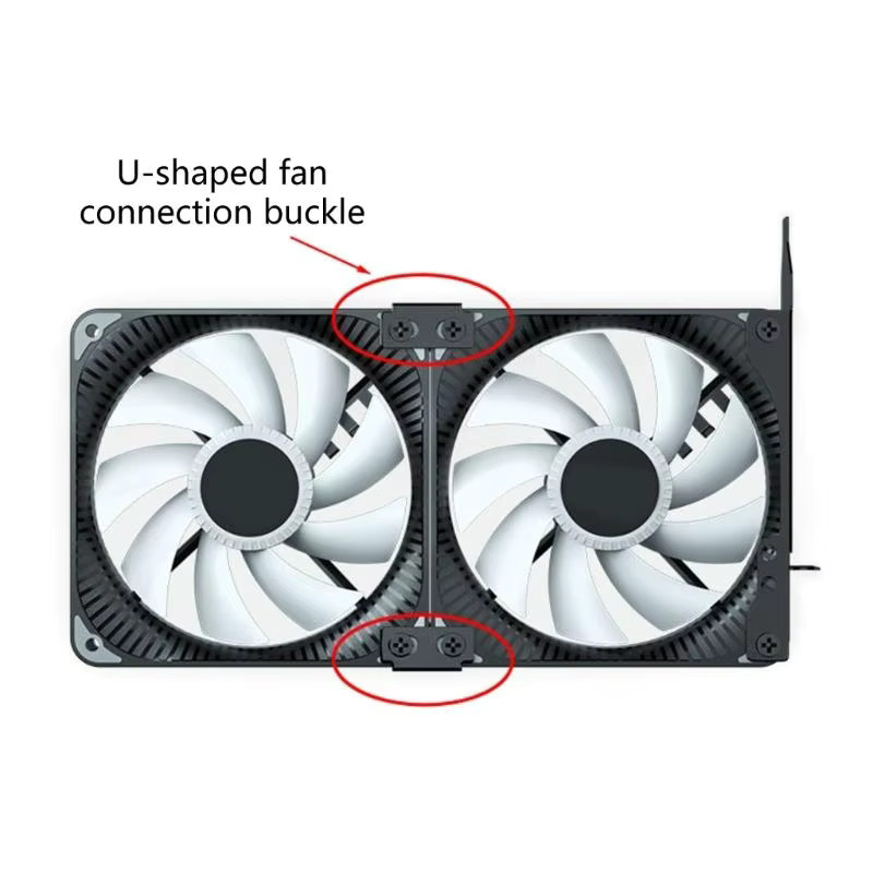 OOTDTY 10 Paar Computer-Lüfter-Verbindungsschnalle in Schwarz, C-förmige Parallelhalterung für 12 cm bis 14 cm Chassis-Lüfter zur Befestigung - Bild 2