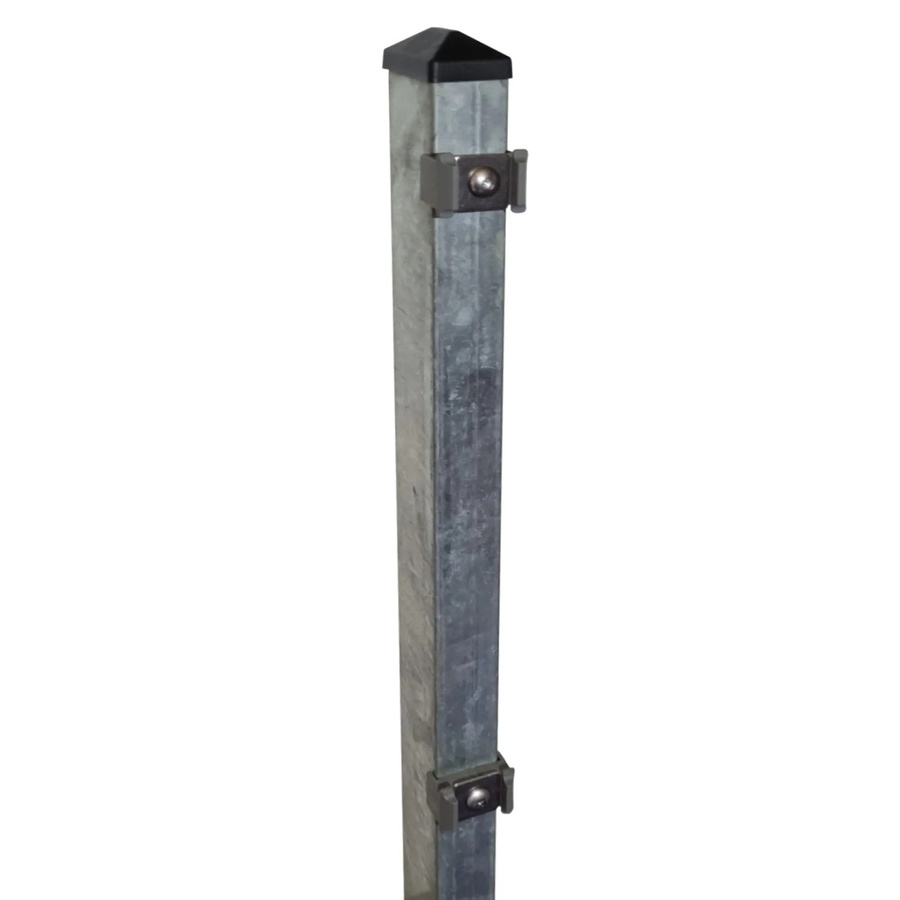 FA-Bausysteme Zaunpfosten für Doppelstabmatten aus feuerverzinktem Stahl, Farbe: Silber, B/T/H: 6 x 6 x 260 cm - Bild 2