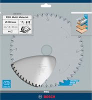 Bosch PRO Multi Material Kreissägeblatt mit Hartmetallspitzen, Farbe: Silber, Durchmesser: 230 mm, Bohrung: 30 mm, Breite: 2,4 mm, 64 Zähne - Bild 2