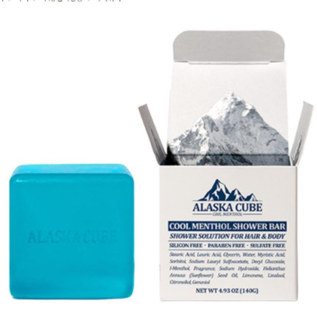 Alaska Würfel Kühlendes Parfüm Badeseife, 140g, 3 Stück, Menthol - Bild 1