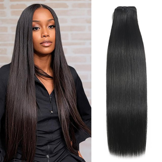 Jupade Echthaar-Bündel Remy Raw Virgin Extensions, Naturschwarz - Bild 1