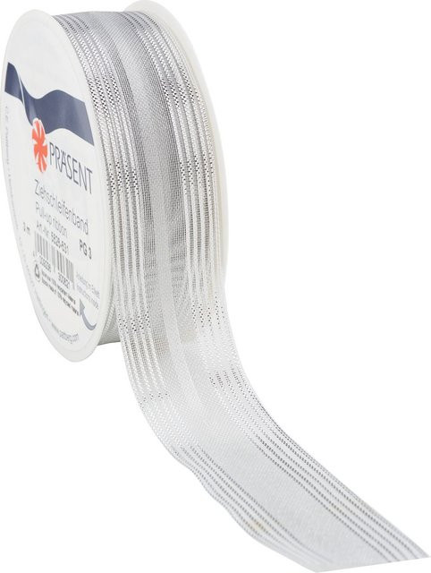 Ziehschleife Astoria aus Polyester in Silber für Weihnachten - Bild 1
