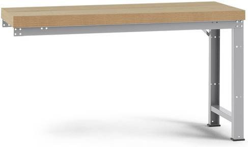 Manuflex WP4025.9006 Werkbank Anbaumodul aus Stahl und Holz in Alusilber, B/T/H: 1000 x 700 x 175 cm - Bild 1