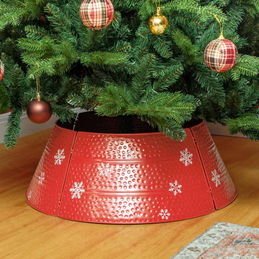 HOMCOM Baumkragen für Weihnachtsbaum aus Metall in Rot, B/T/H: 66 x 66 x 23 cm - Bild 2