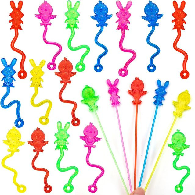 Trebalena Elastischer Osterhase als kreatives Kletter-Spielzeug für Kinder, buntes TPR-Klebespielzeug mit Glitzer-Effekt - Bild 1