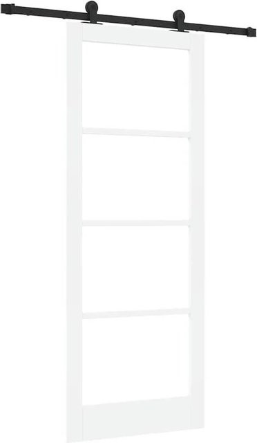 vidaXL Schiebetür ORKDAL in Weiß aus Kiefer Massivholz und Glas, B: 83 cm, H: 211 cm - Bild 1